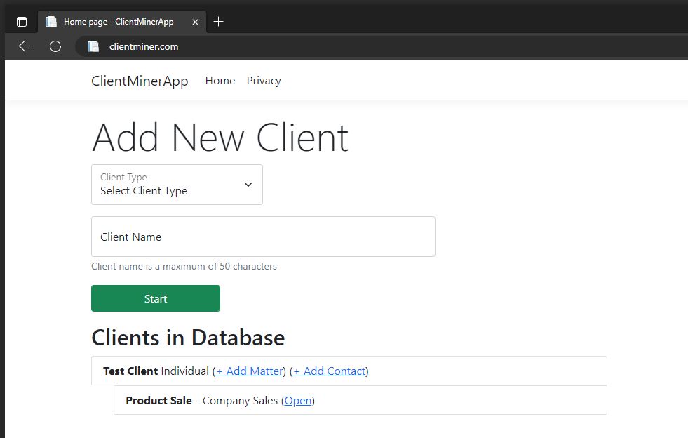 ClientMiner Screenshot